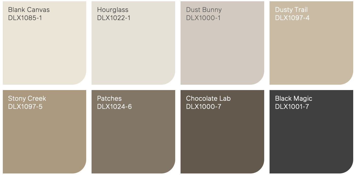 Dulux 2025 essential neutrals trend paint colour chips